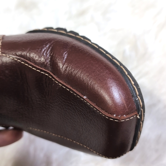 Bjorndal Genuine Leather Brown Wedge Loafers Size 10 - Picture 9 of 13